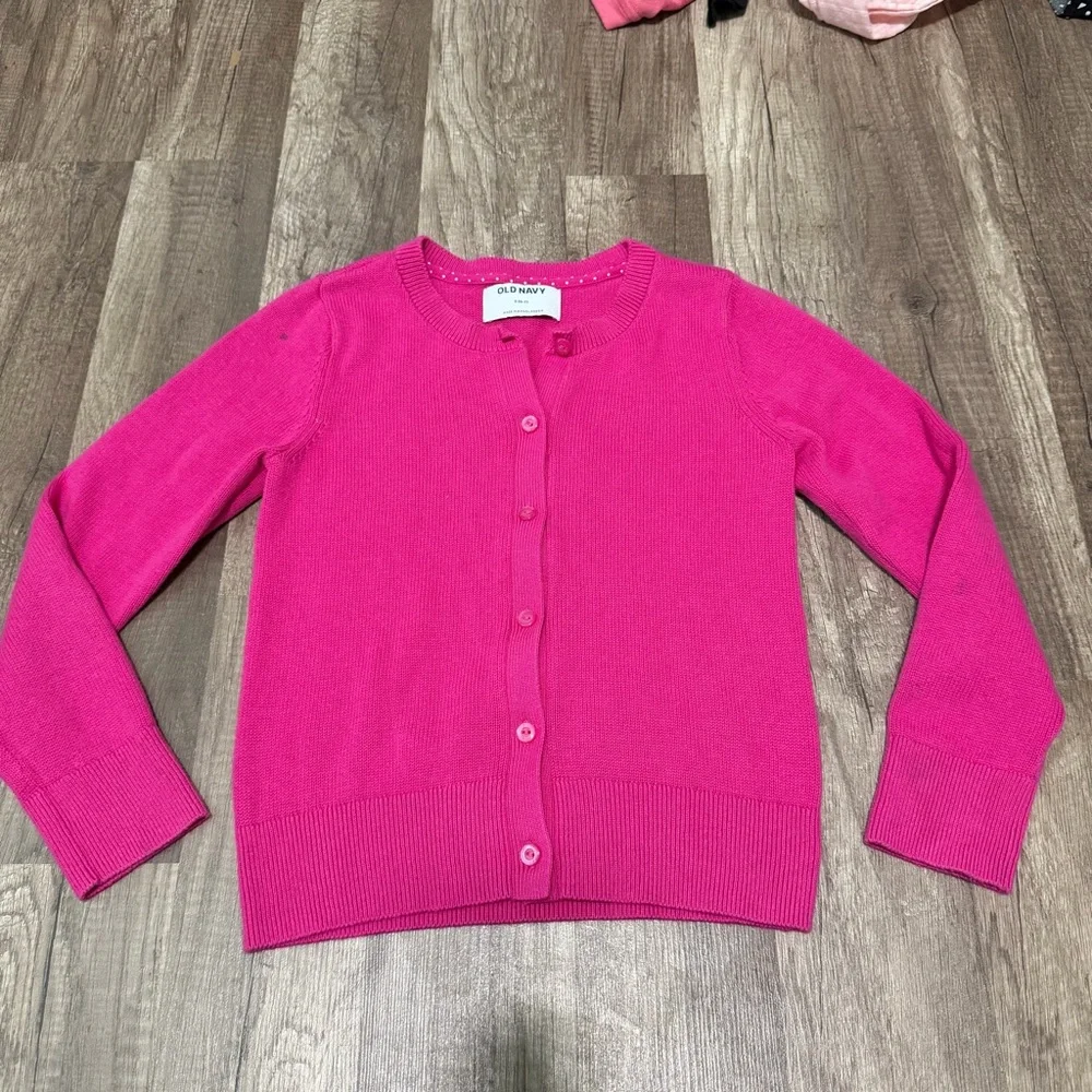 Old Navy Pink button front Cadigan, Size S (6-7)